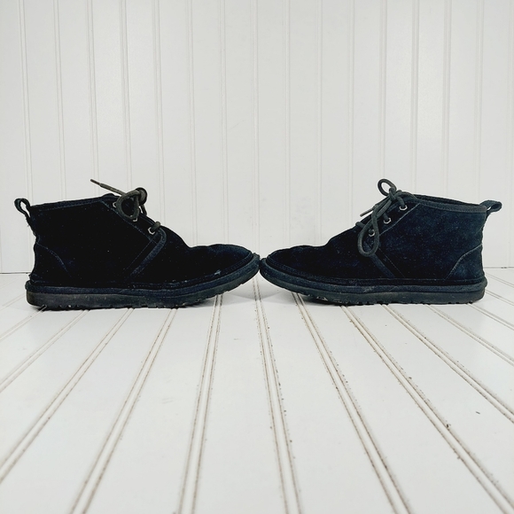 Ugg Neumel Black Suede Lace Up Round Toe Ankle Boots K310 - Picture 7 of 14